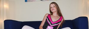 18 year old girl Kasey Chase submits to a dominant man wearing latex gloves